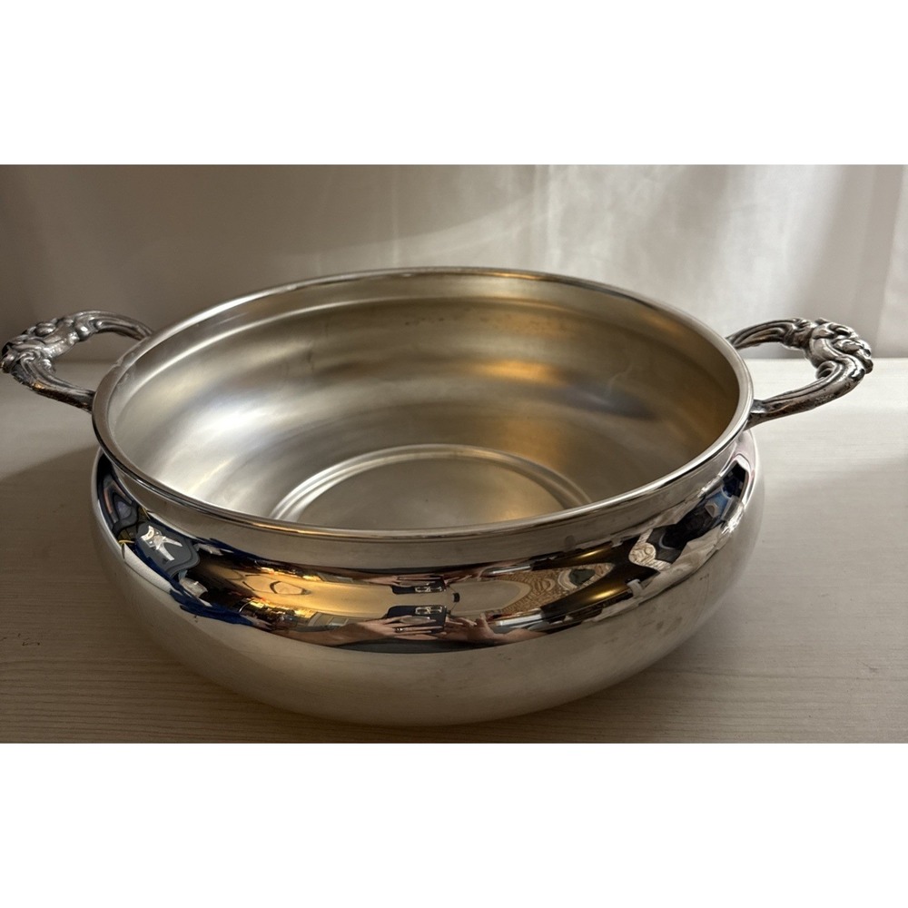 Silver Plate Casserole Serving Dish With Handles  By LB